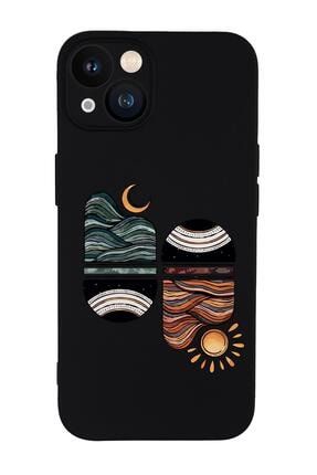 Iphone 13 Uyumlu Sunset Desenli Kamera Lens Korumalı Darbe Emici Silikonlu Lansman Kılıf MCIPH13LNS211475
