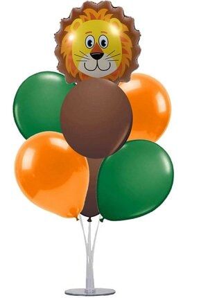 Safari Hayvan Temalı Balon (aslan) Ve 7 Li Balon Standı TPKT000000956