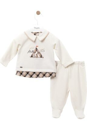 Erkek Bebek Tavşan Desenli Sweat & Pantolon 2'li Takım babydola12537-52