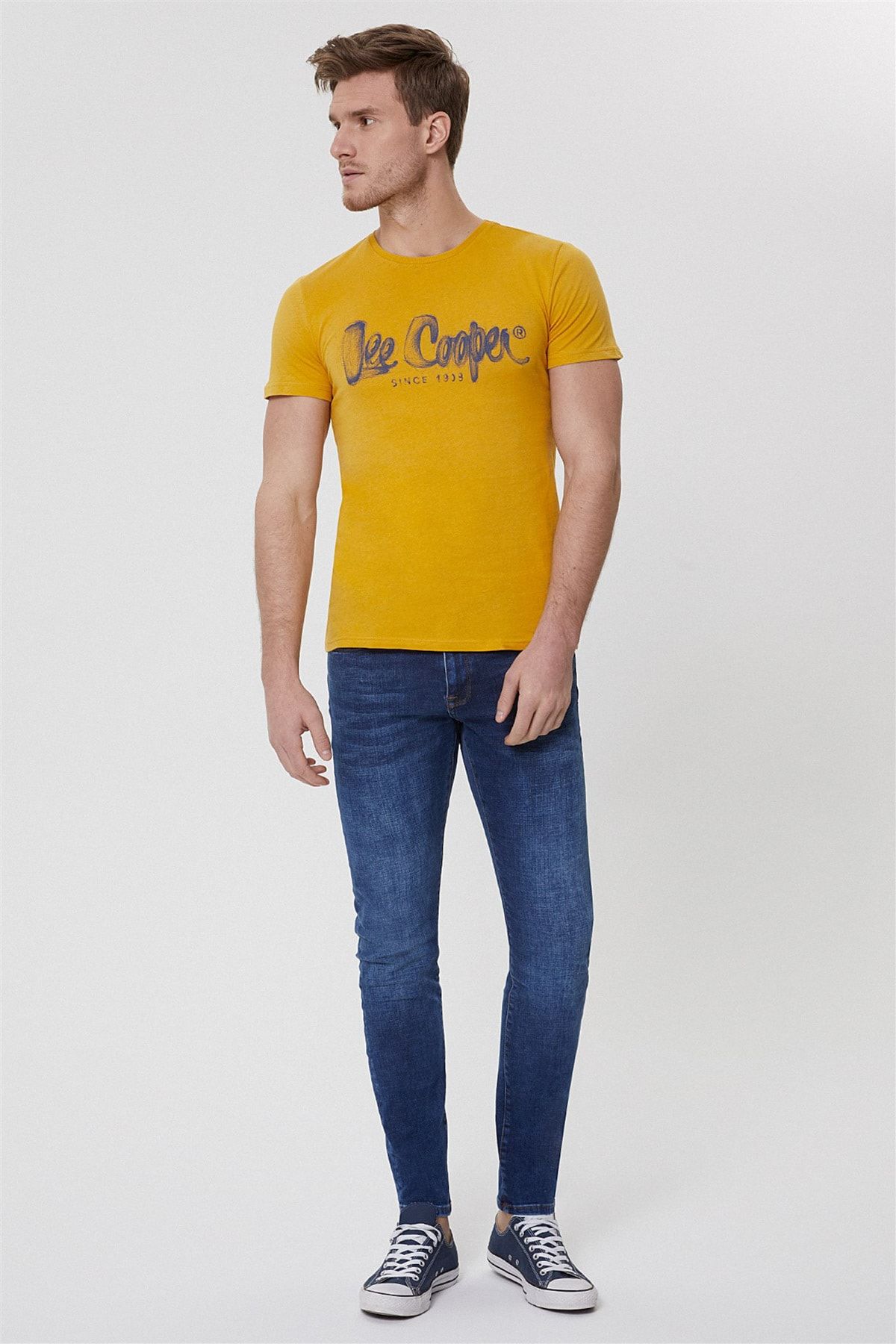 Lee Cooper Erkek John Superslim Fit Jean Pantolon Keita Alb Mid 212 LCM 121043