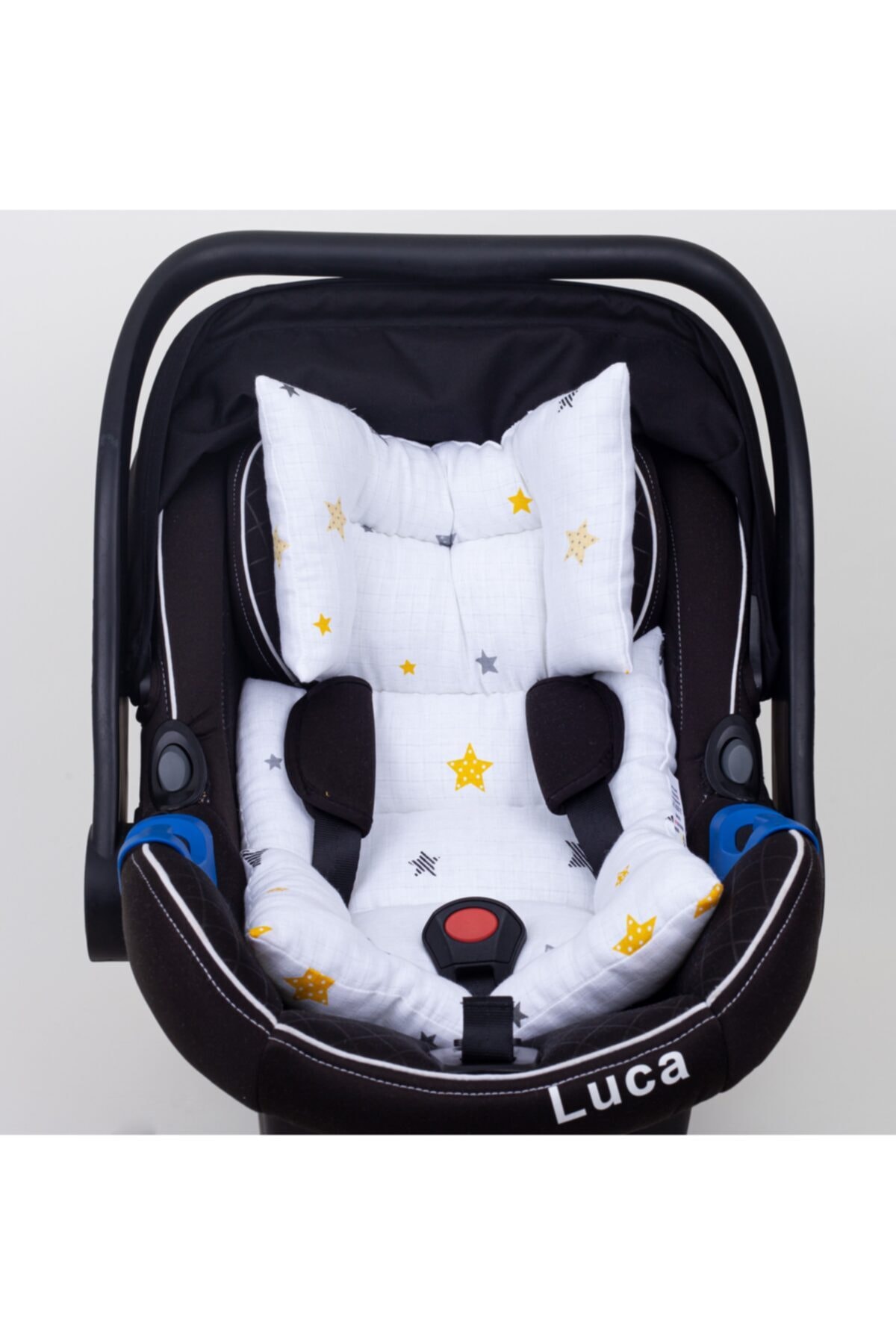 Bee collection Gri Örgü Pikeli ,yıldız Desen Puset Örtüsü-minderi fotoğrafı 2 (önizleme)