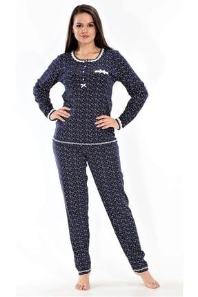 Pamuklu Pijama Takımı Lacivert TYC00258085638