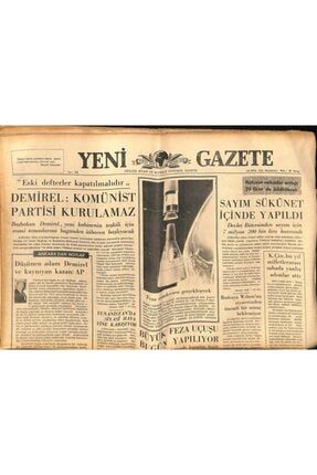 Yeni Gazete Gazetesi 25 Ekim 1965 - Demirel: Kominist Partisi Kurulamaz Gz79929 GZ79929