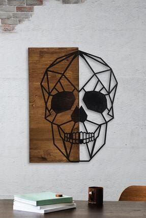Doreart Skull Ahşap & Metal Duvar Tablosu, Ev Ofis Duvar Panosu WA021