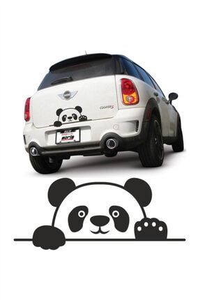 20 X 8 Cm Panda Bagajdan Bakan Panda Oto Cam Sticker Siyah es2548598575