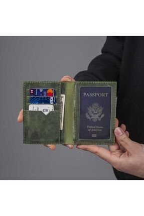 El Yapımı Hakiki Deri Eurus Pasaport Cüzdanı tvl-ers