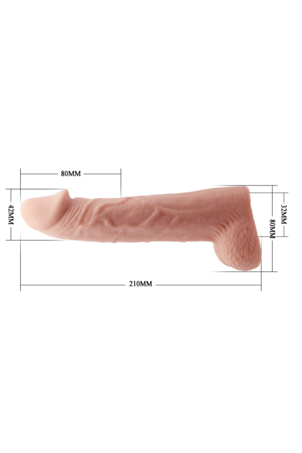 8 Cm Dolgulu Realistik Penis Kılıfı 6