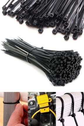 Siyah Plastik Kelepçe Cırt Kablo 4,8 50cm Uzunluk 100 Adet NY5846