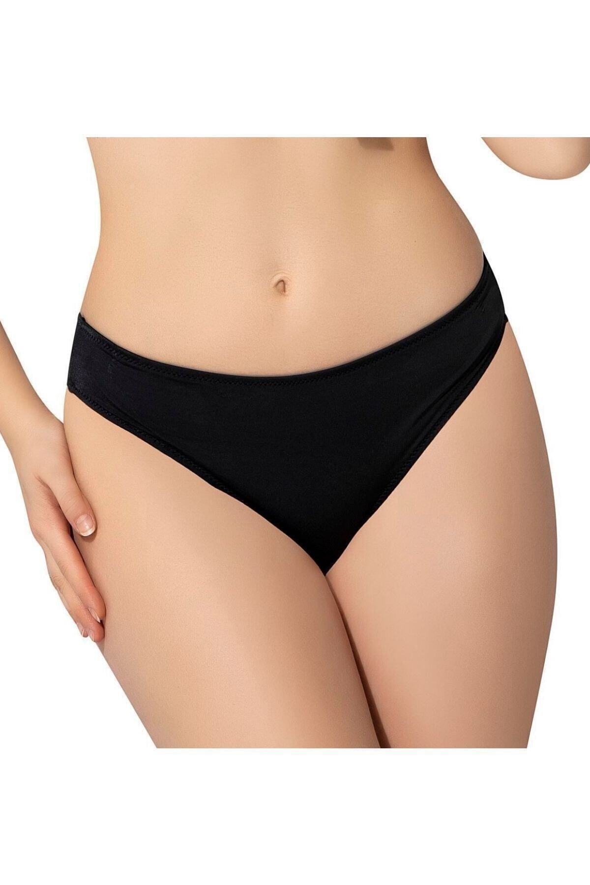 Genel Markalar Mikro Tek Slip Bikini Altı Düz Renk Basic 1500 Siyah