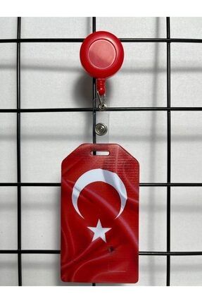 Türk Bayrağı Dik Yaka Kart Kılıfı KÜPA070