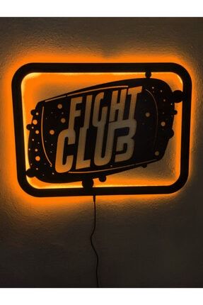 Fight Club Led Işıklı Ahşap Tablo fight