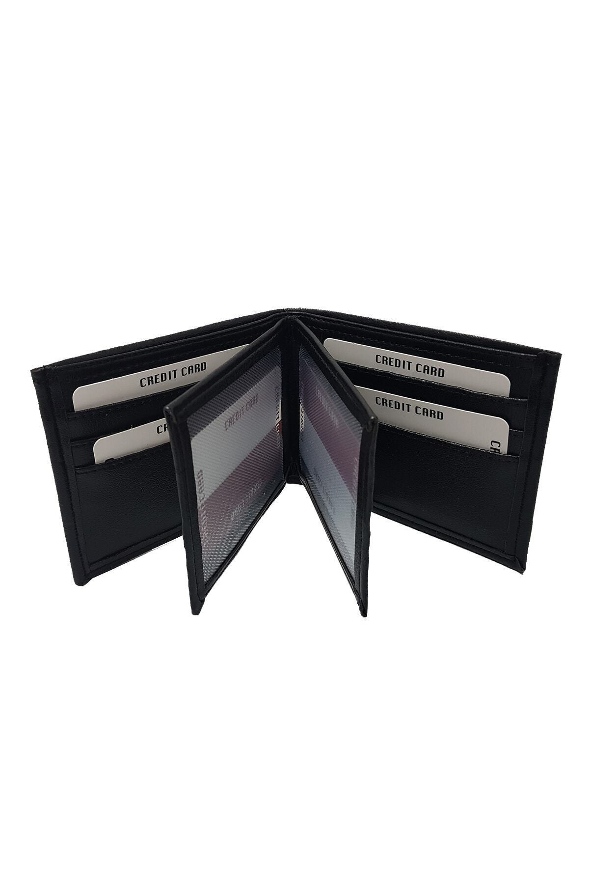 Karalı Deri  Erkek Siyah Renk Cüzdan Çakmak Kartlık Kemer Tesbih Hediye Seti - Görsel 2