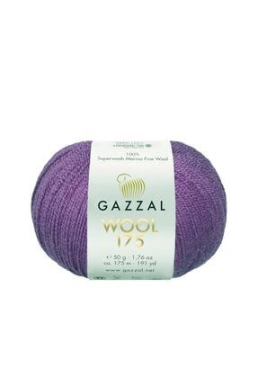 Wool 175 %100 Merino Yünlü 50 Gram El Örgü Ipliği 335/mor GAZ0008