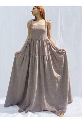Kadın Ninti El Dokuması Askılı Pamuk Elbise NİNTİ01