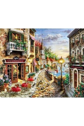 Sokak Cafe Marcel Sanat Elmas Mozaik Puzzle Tablo 61x51 M2017M908