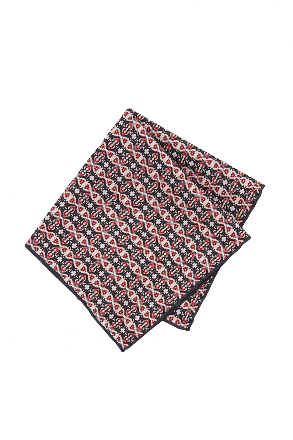 Erkek Bordo-Krem Desenli Cep Mendili