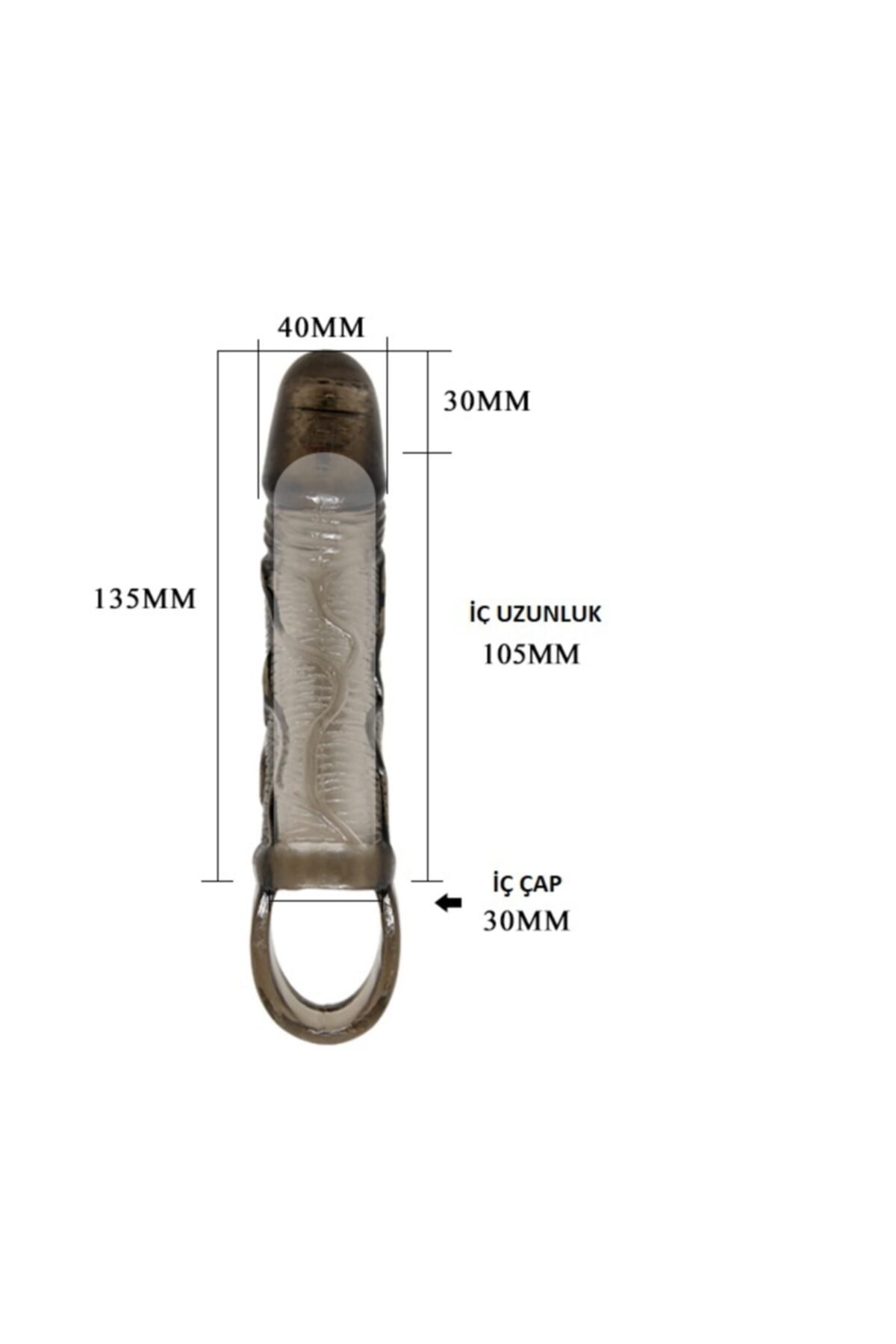 3 Cm Dolgu Uzatmalı Titreşimli Zenci Penis Kılıfı Prezervatif Vibratör 5