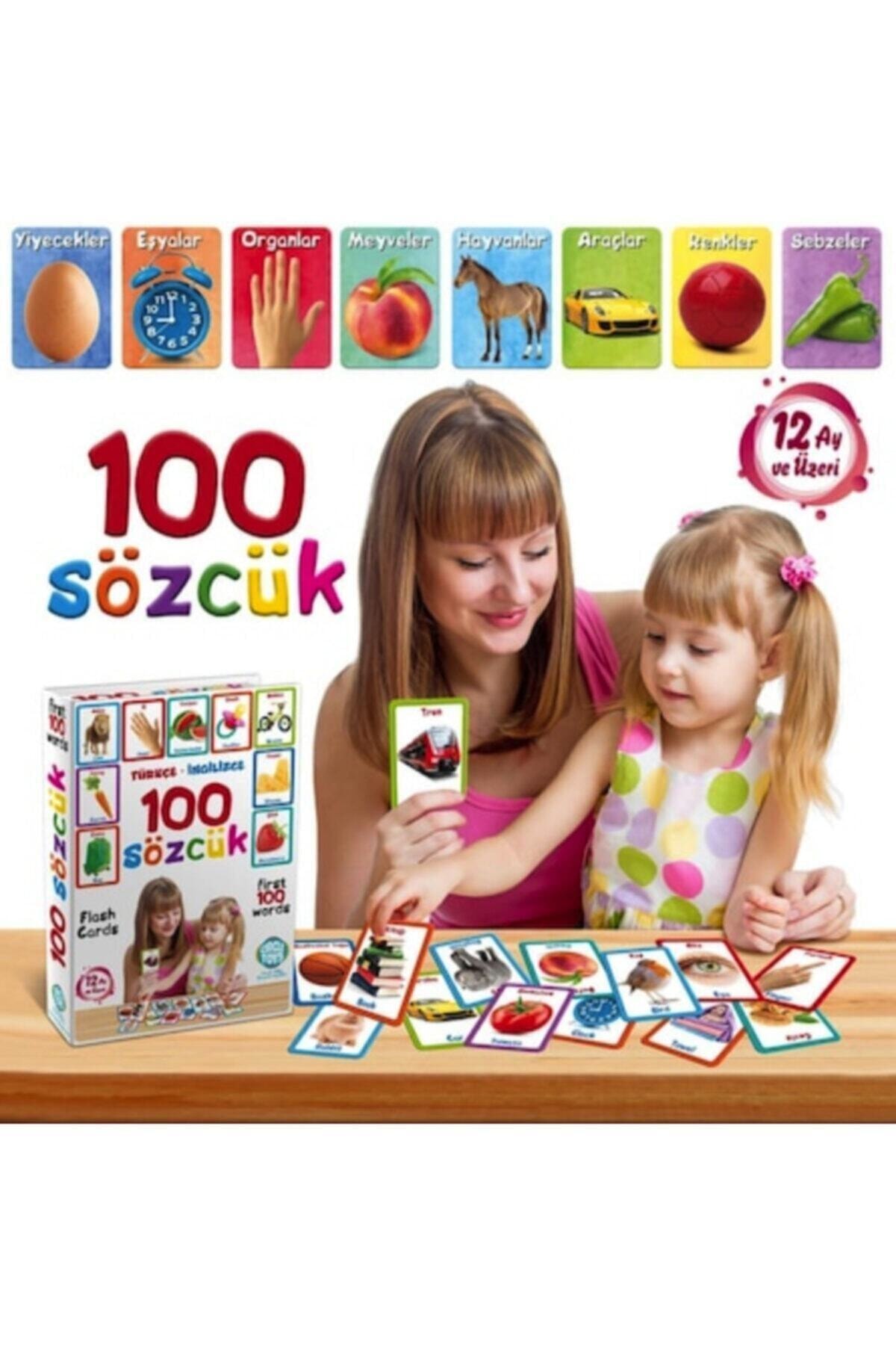 Circle Toys Türkçe Ilk 50-100 Bebek Eğitim Kelime Sözcük Kartı Oyun