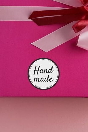 Hand Made Yazılı El Yapımı Ürün Ambalaj, Paket Etiketi Sticker e37