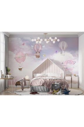 Kız Çocuk Odası Duvar Kağıdı Balonlar Ve Sevimli Hayvanlar cocuk-528