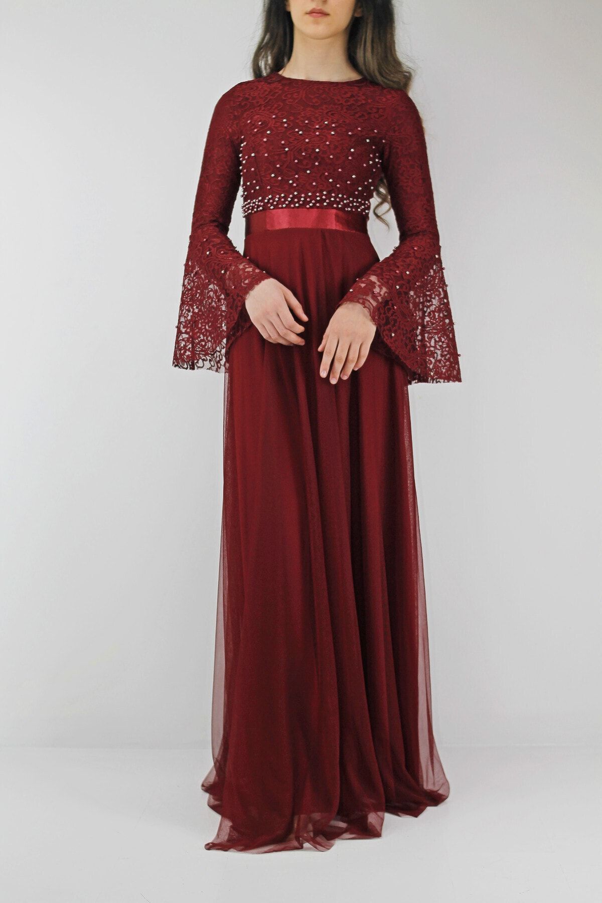 Moda Mistik Evening Dress Burgundy