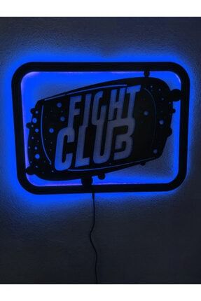 Fight Club Led Işıklı Ahşap Tablo fight
