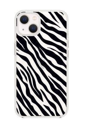 Iphone 13 Uyumlu Zebra Pattern Premium Silikonlu Şeffaf Kılıf iphone13seffafzebrapattern