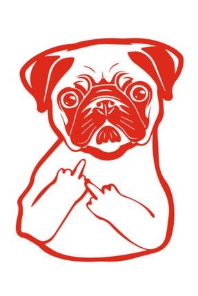 Tatlı Köpek Sticker Kırmızı 14*10,5 Cm KPK-02