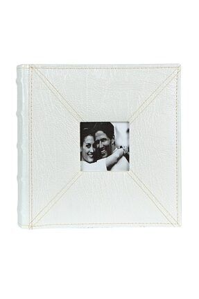 Lüks Deri Albüm 10x15cm 200lük - Beyaz, Sağlam Kalın Kapaklı Fotoğraf Albümü Düğün Aile 200lux10x15byz3