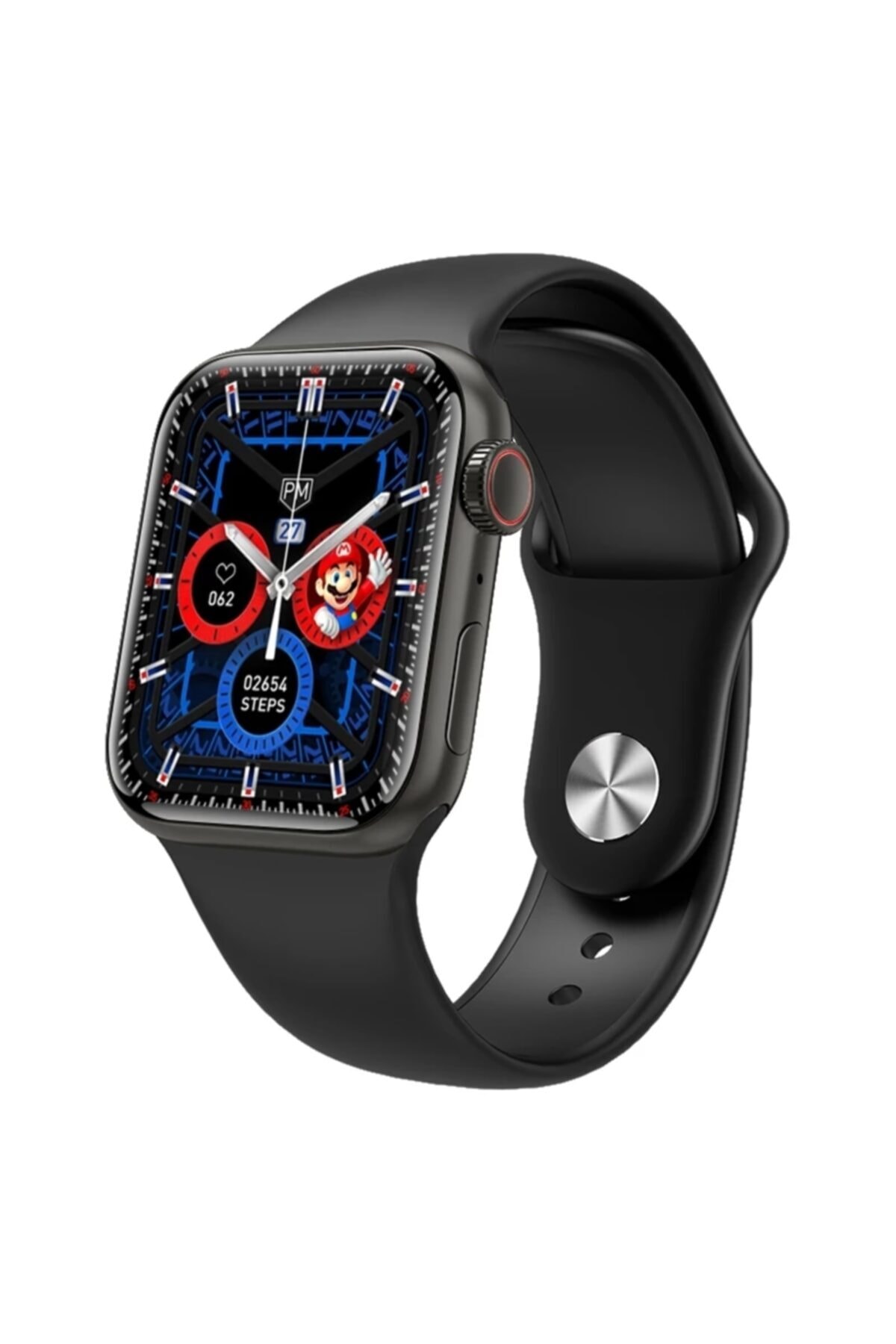 shoptekno Watch 7 Premium Akıllı Saat Siyah Smartwatch Tam Ekran Dokunmatik Ios Ve Android Uyumlu