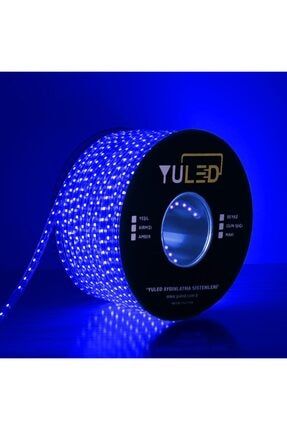 Mavi Üç Çipli Iç Dış Mekan Silikonlu Şerit Led 220v - Volt Double Pcb 10 Metre+ Güç Fişi 1099