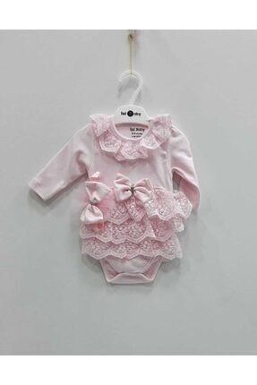 Kız Bebek Sıra Dantelli Badi Elbise Işıl Pembe bd100