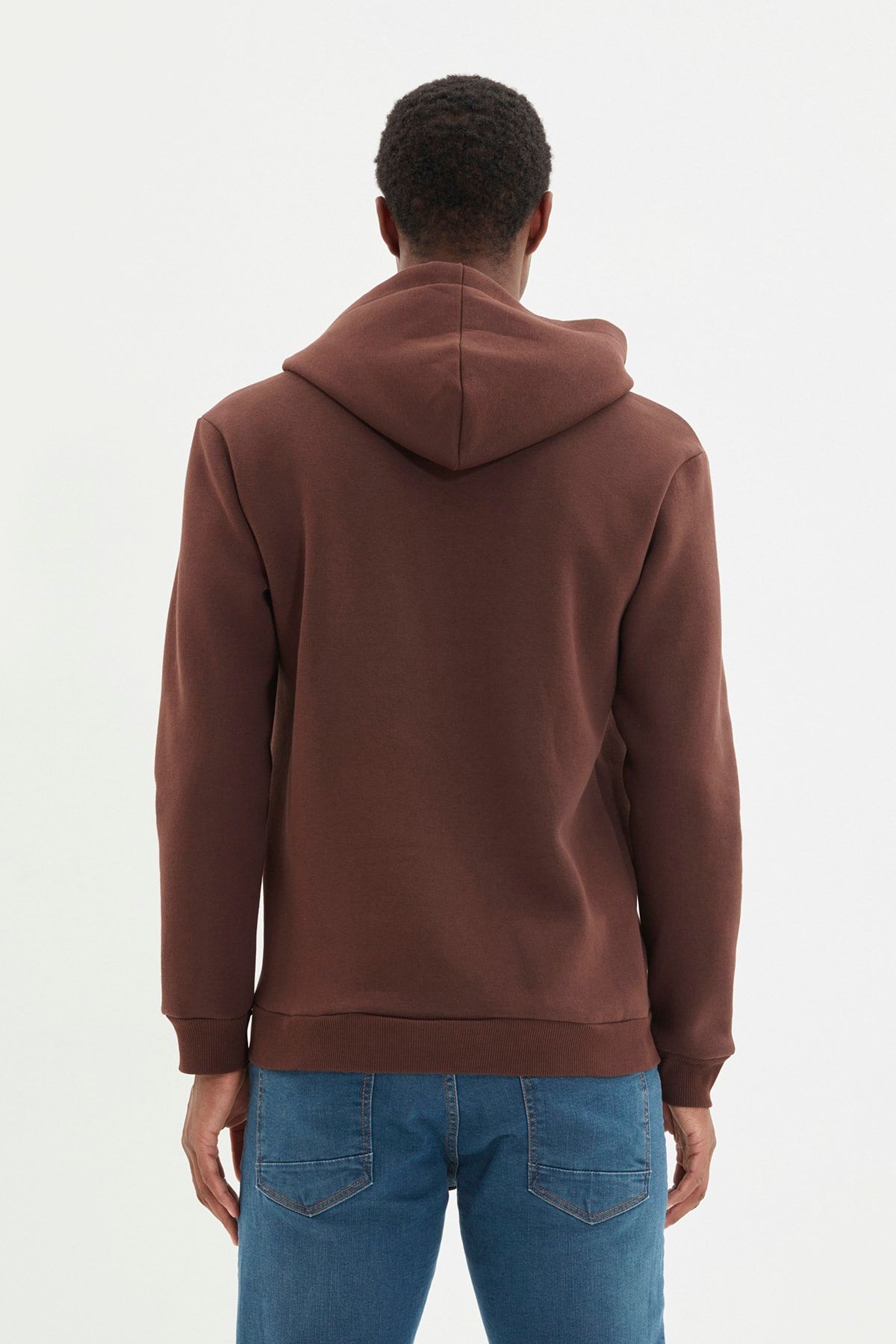 Dark brown deals zip up hoodie