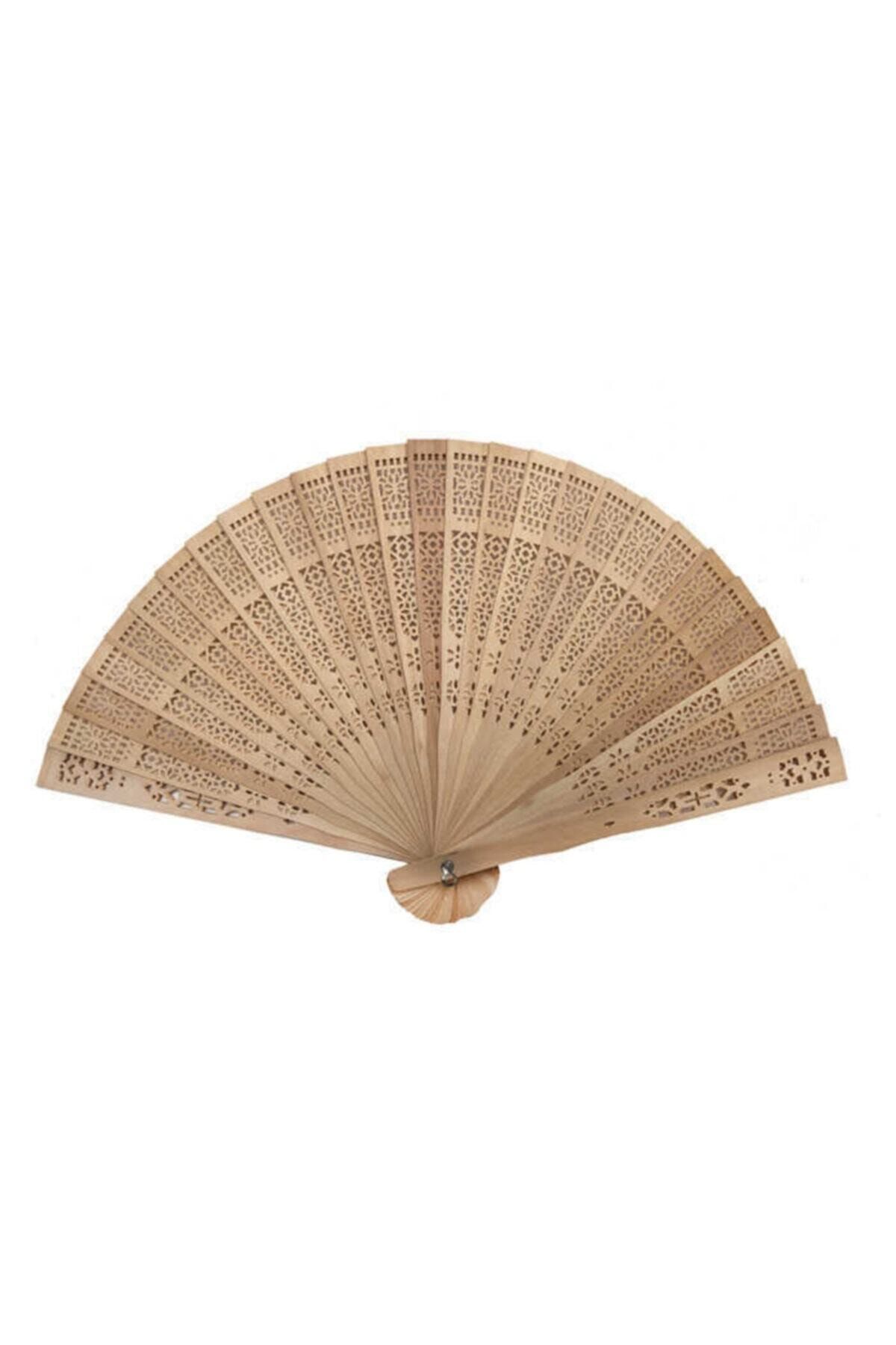 Genel Markalar 10 Adet Ahşap Natural Yelpaze ( 34 Cm * 20 Cm )