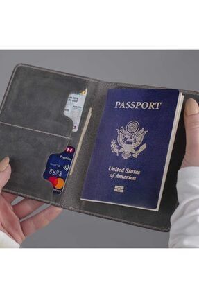 El Yapımı Hakiki Deri Pasaport Cüzdanı tvl-fnfls