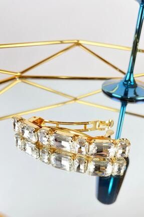 Kadın Gold Detay Kristal Taşlı Lüx Otomatik Toka BHT-1658