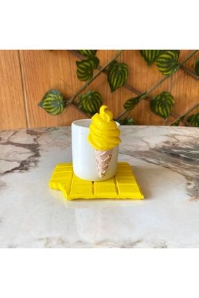 Sarı Krema Dondurma Kahve Fincanı D154862