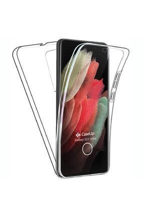 Samsung Galaxy S21 Ultra Kılıf 360 Çift Taraflı Silikon Şeffaf CUG2782