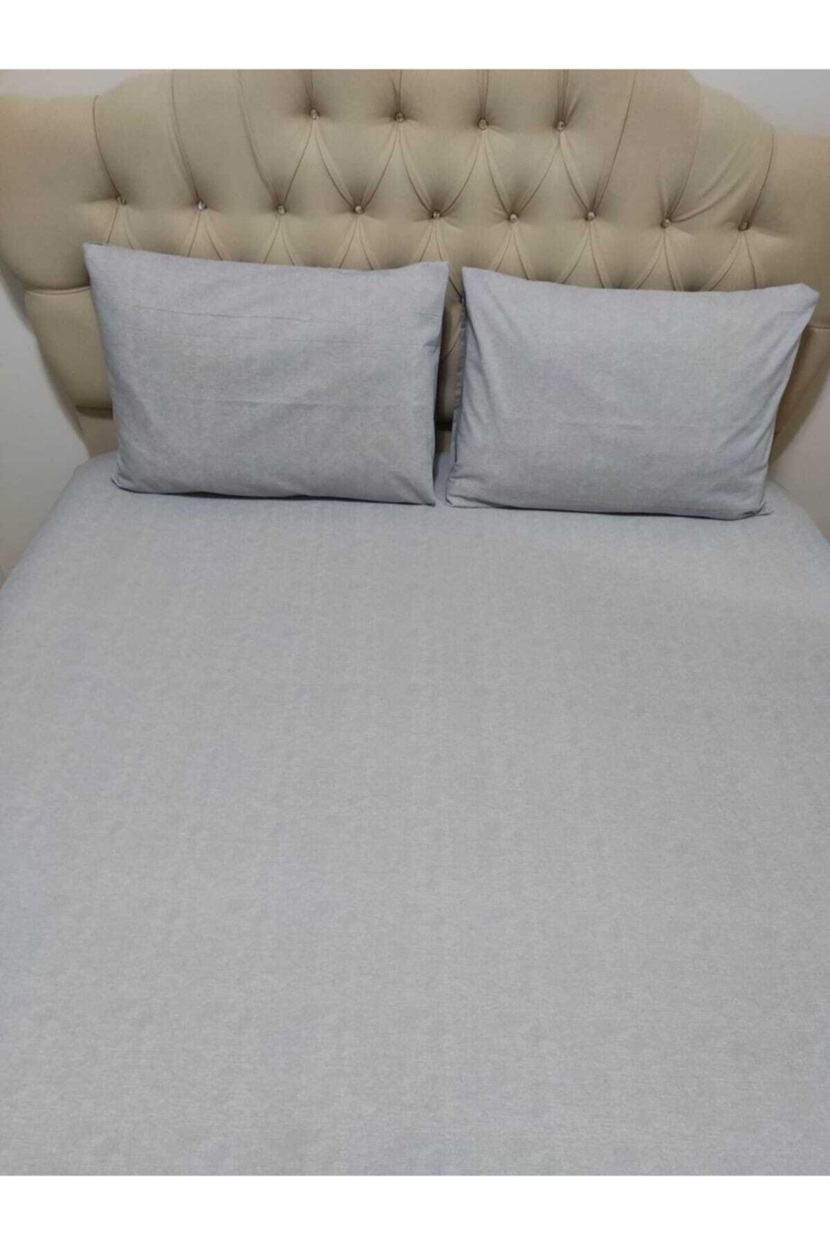 Mert Double Ranforce Silver Gray Fitted Sheet 2 Pillowcases