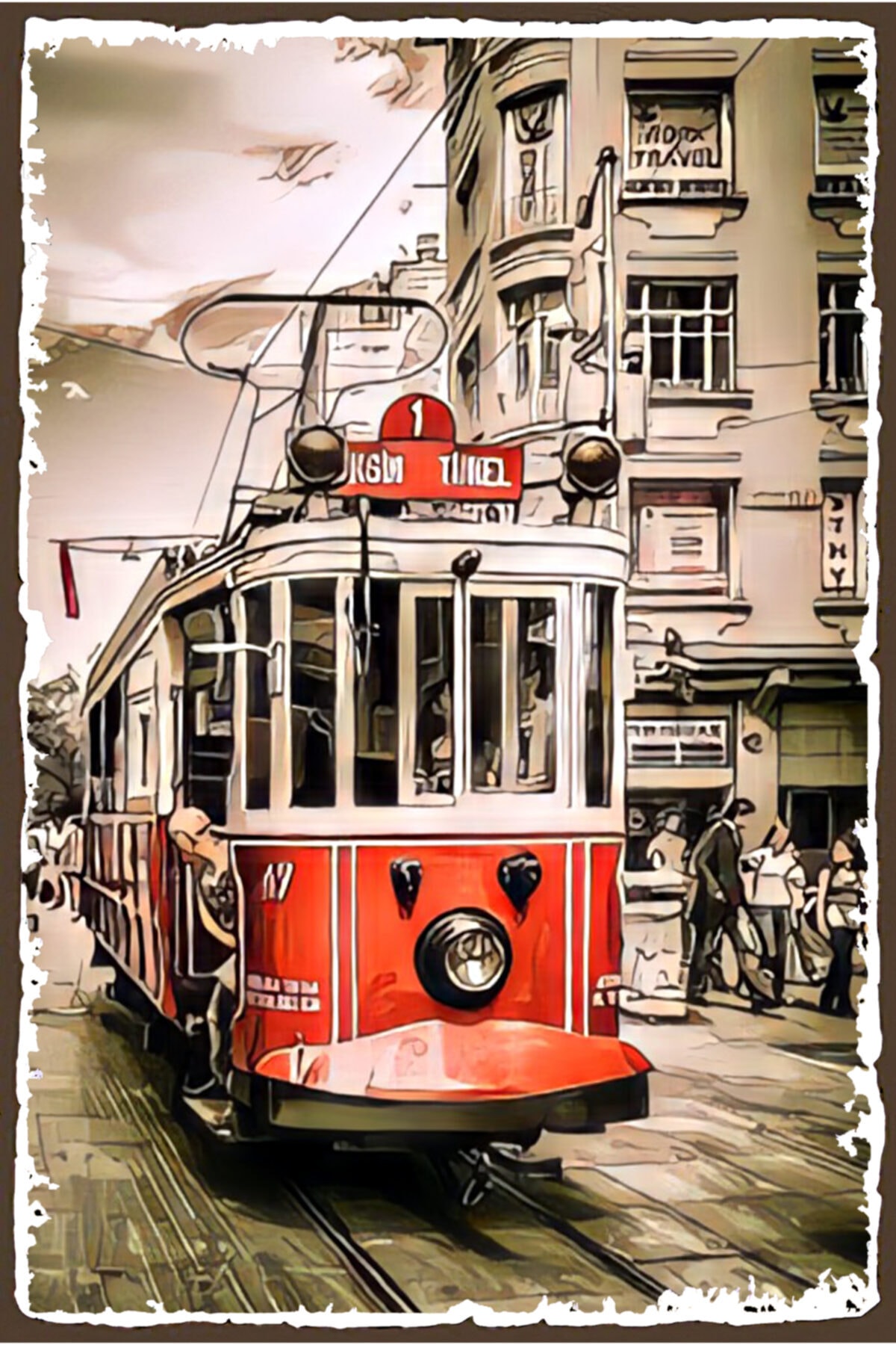 hediyeniburadabul Taksim Tünel Tramvayı Retro Poster Özel İstanbul Koleksiyonu -hbb