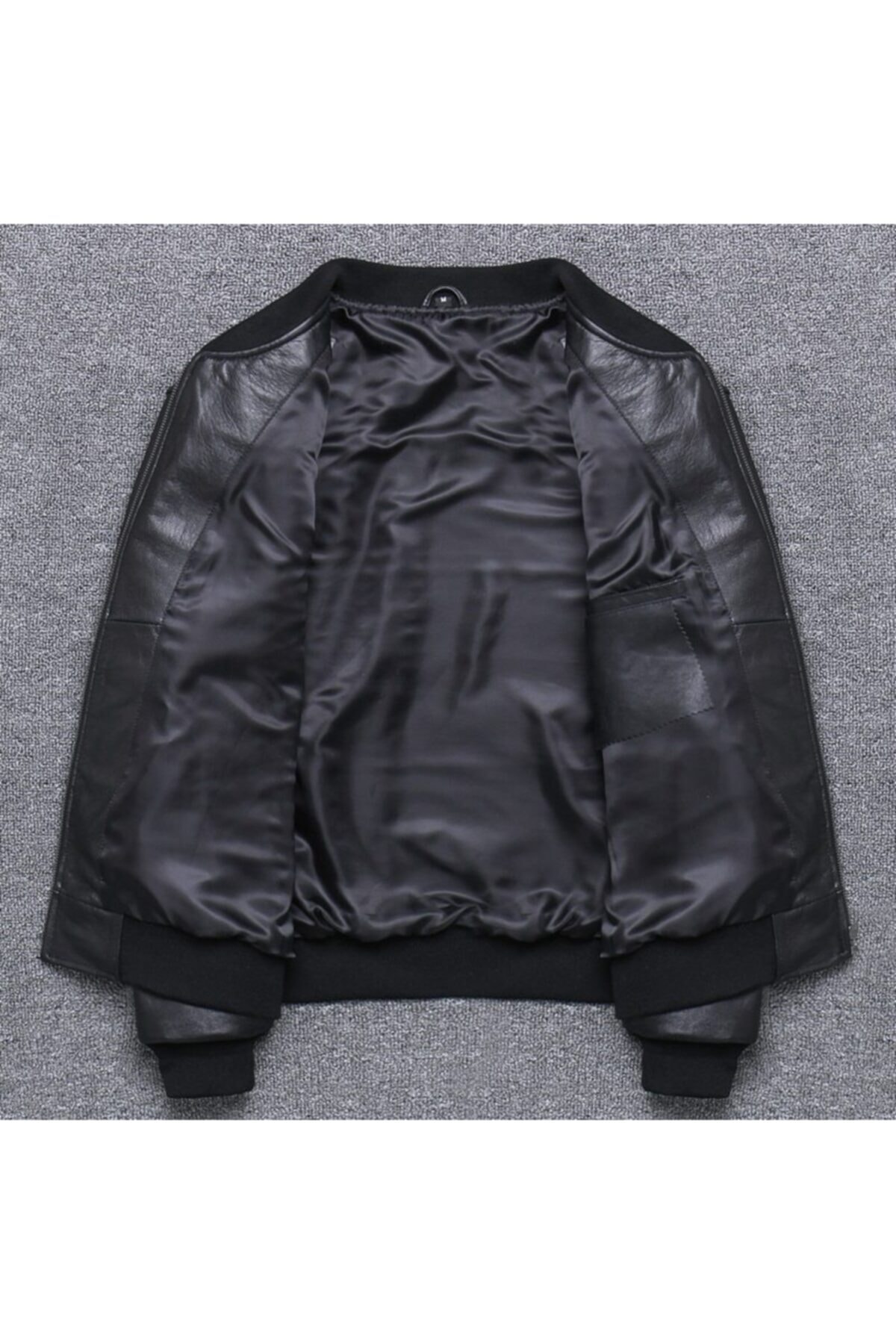 DESARO  Hakiki Deri Mont Erkek Kolej Modeli Siyah Kolej Yaka - Görsel 3