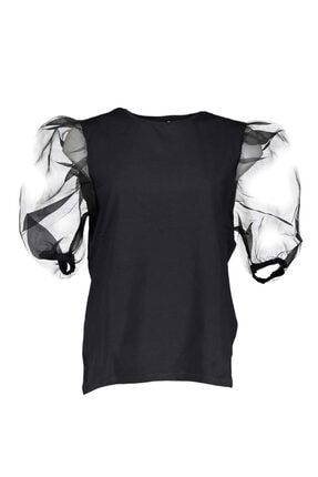 Siyah Kadın Sıyah Spor Regular Kısa Kol T-shirt UCB143050A41