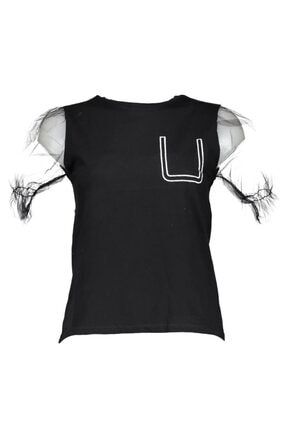 Siyah Kadın Sıyah Spor Regular Kısa Kol T-shirt UCB143049A41