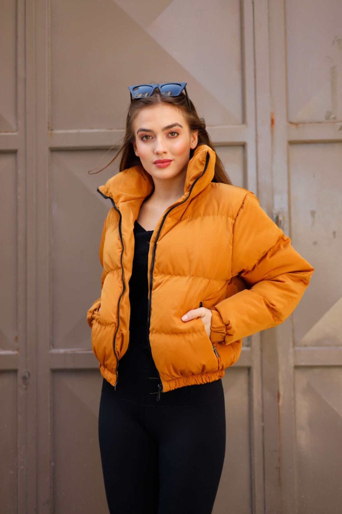 Mustard yellow bubble coat outlet