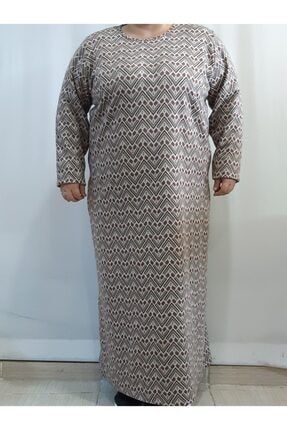 Desenli Uzun Kollu Çelik Örme Elbise Mertcanbutik267+76