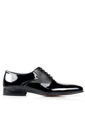 Hakiki Deri Bağcıklı Siyah Rugan Klasik Erkek Ayakkabı 3307