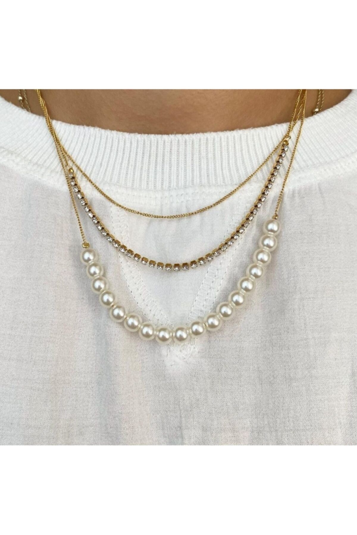Triple chain necklace hotsell