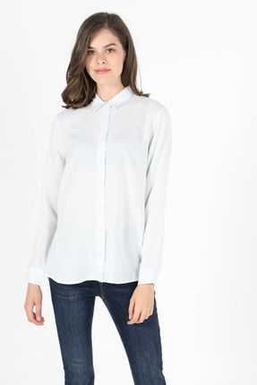 Basic Regular Fit Kadın Mavi Uzun Kol Gömlek CL1050927