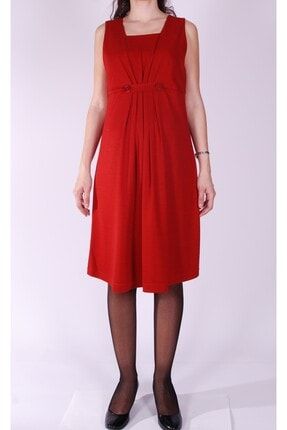 Kadın Kırmızı Bantlı Hamile Jile Elbisesi S7006