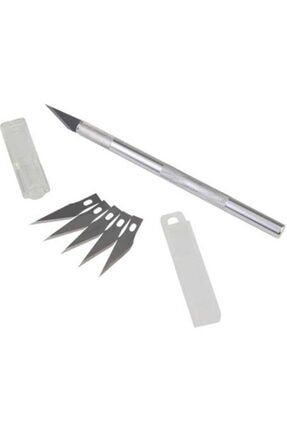 Bianyo, Kretuar Bıçağı, 5 Yedek Uç Hediyeli, Kretuar Set, Metal Saplı, Kesim Bıçağı HA090